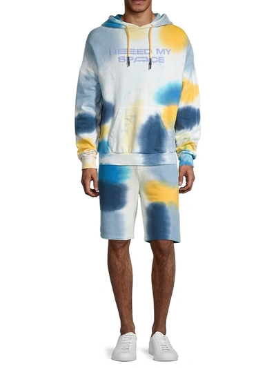 Shop Elevenparis Kent Tie-dye Hooded Sweatshirt In Kentucky Blue Tie Dye