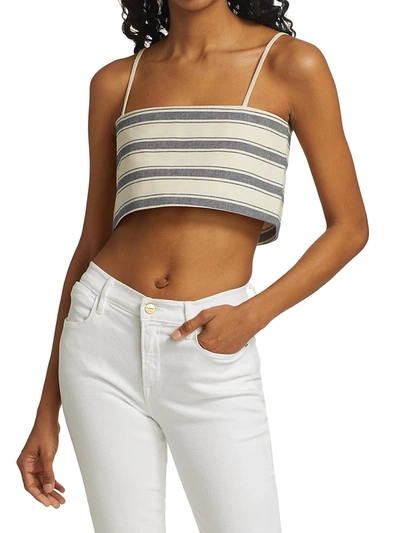 Shop Rosie Assoulin Striped Easy Bandeau Top In Navy White