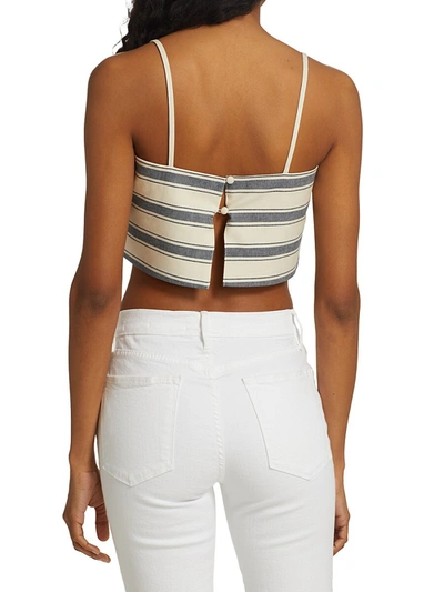 Shop Rosie Assoulin Striped Easy Bandeau Top In Navy White