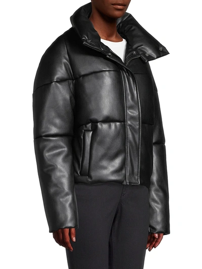 Shop Apparis Women's Jemma Leather-look Puffer Jacket In Noir
