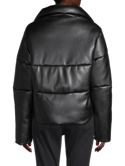 Shop Apparis Women's Jemma Leather-look Puffer Jacket In Noir