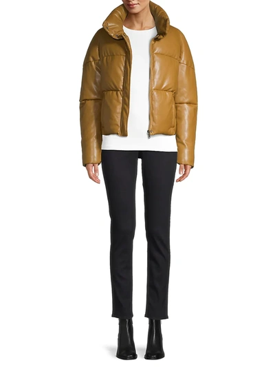 Shop Apparis Women's Jemma Leather-look Puffer Jacket In Camel