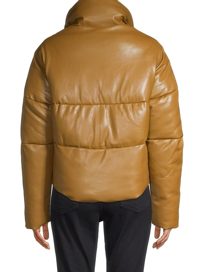 Shop Apparis Women's Jemma Leather-look Puffer Jacket In Camel
