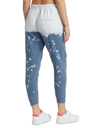 Shop La Detresse Acid Drop Vinca Acid Wash Distressed Sweatpants In Blue