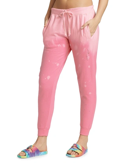 Shop La Detresse L.a. Stress Bhh Distressed Acid Wash Sweatpants In Pink