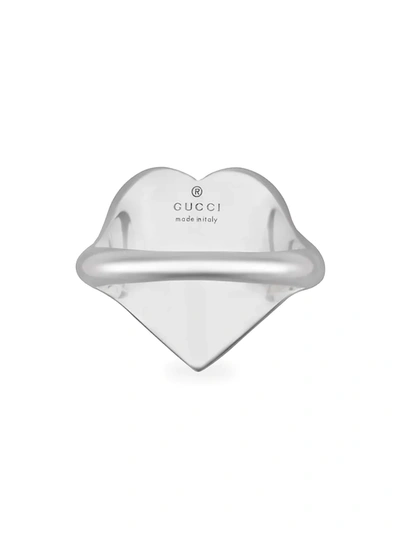 Shop Gucci Gg Hearts Sterling Silver & Enamel Ring