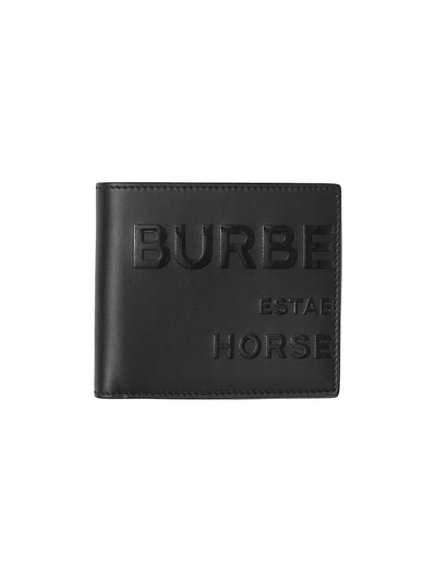 Shop Burberry Horseferry Print Leather International Bi-fold Wallet In Black