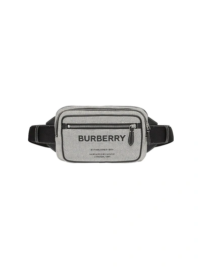 Shop Burberry Horseferry Print Cotton Canvas Belt Bag In Black