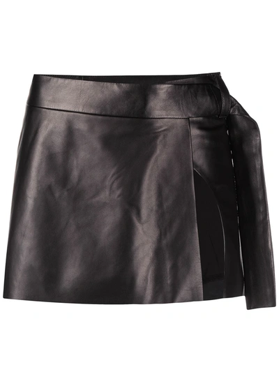 Shop Drome Side Slit Mini Skirt In Black