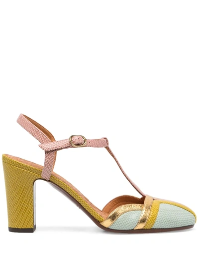 Shop Chie Mihara Inma Snakeskin-effect Pumps In Gold
