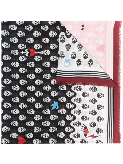 Shop Alexander Mcqueen Skull-print Scarf In Pink