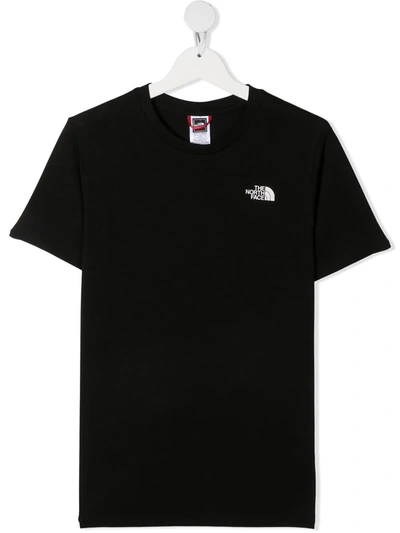 Shop The North Face Teen Logo-print Cotton T-shirt In Black
