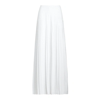 Shop Lauren Ralph Lauren Pleated Crepe Maxiskirt In White