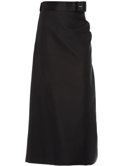 Shop Prada Re-nylon Gabardine Skirt In Black