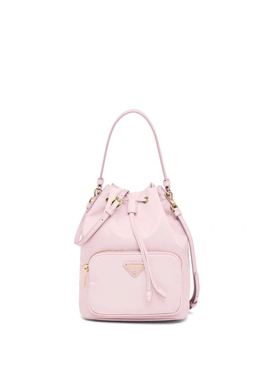 Shop Prada Duet Re-nylon Shoulder Bag In Pink
