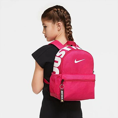Shop Nike Kids' Brasilia Jdi Mini Backpack In Fireberry/white