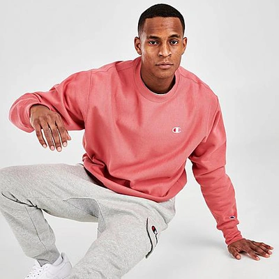 Shop Champion Men's Reverse Weave Crewneck Sweatshirt In Siesta Pink