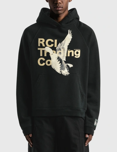 Shop Reese Cooper Rci Duck Print Hooded Sweatshirt In Black