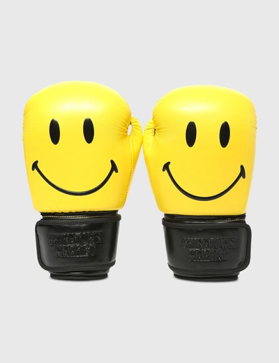 Shop Chinatown Market Smiley Boxing Gloves In Yellow