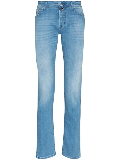 Shop Jacob Cohen 003 Mid-rise Slim-fit Jeans In Blue