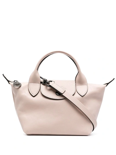 Shop Longchamp Le Pliage Cuir Mini Bag In Pink