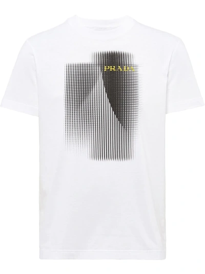 Shop Prada Logo-print Short-sleeve T-shirt In White