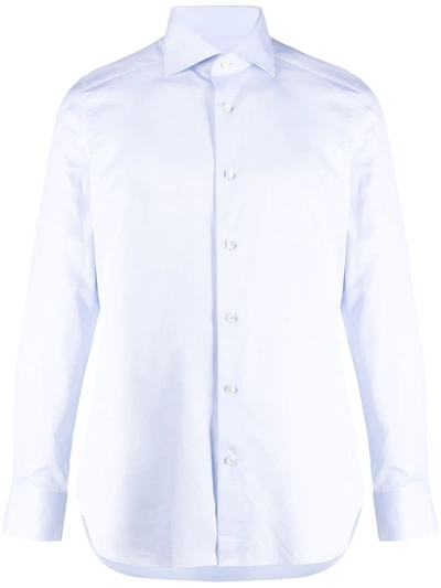 Shop Ermenegildo Zegna Plain Cotton Shirt In Blue