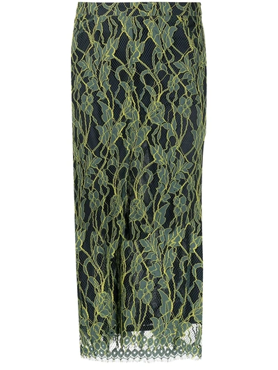 Shop Roseanna Lace Straight Skirt In Green