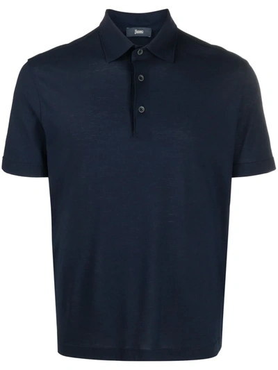 Shop Herno Short-sleeve Polo Shirt In Blue