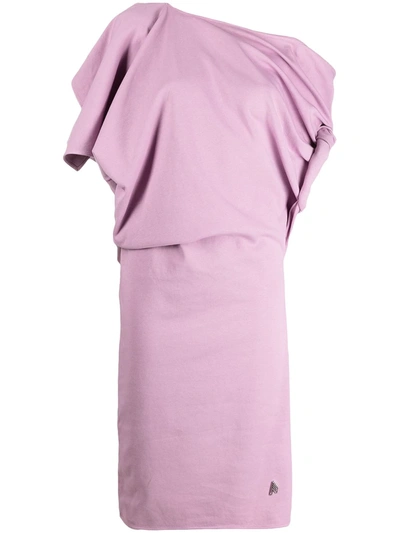 Shop Attico Off-shoulder Dress In Pink