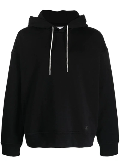 Shop Jil Sander Cotton-jersey Drawstring Hoodie In Black