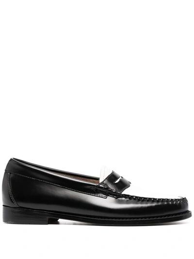 Shop G.h. Bass & Co. Colour-block Penny Loafers In Black