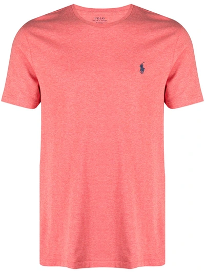 Shop Polo Ralph Lauren Embroidered-logo Cotton T-shirt In Red