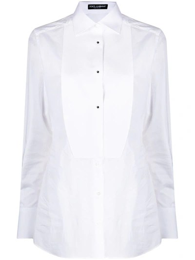 Shop Dolce & Gabbana Long-sleeve Poplin Shirt In White