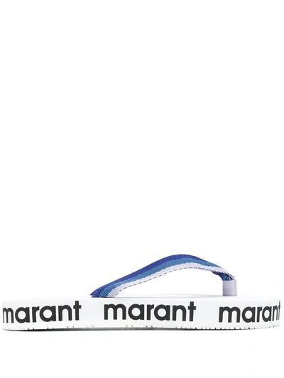 Shop Isabel Marant Logo-printed Flip-flops In Blue