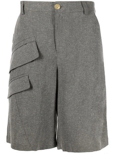Shop Jacquemus Knee-length Cargo Shorts In Grey