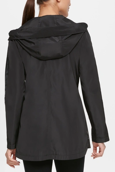 Shop Karl Lagerfeld Monochromatic Logo Tape Windbreaker Jacket In Black
