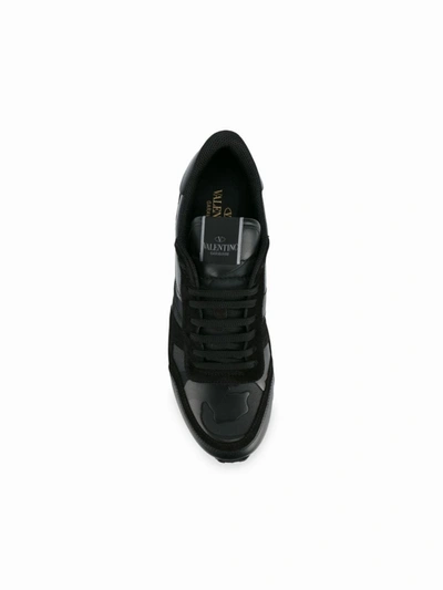 Shop Valentino Rock Runner Sneakers In Black