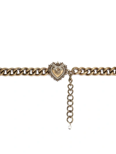 Shop Dolce & Gabbana Devotion Chain Belt In Gold