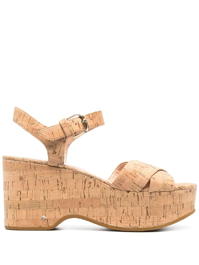 Shop Kate Spade Buckle-fastening Platform Sandals In Neutrals