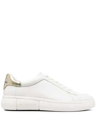 Shop Kate Spade Low-top Lace-up Sneakers In White