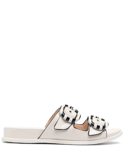 Shop Kate Spade Buckle-fastening Leather Sandals In White