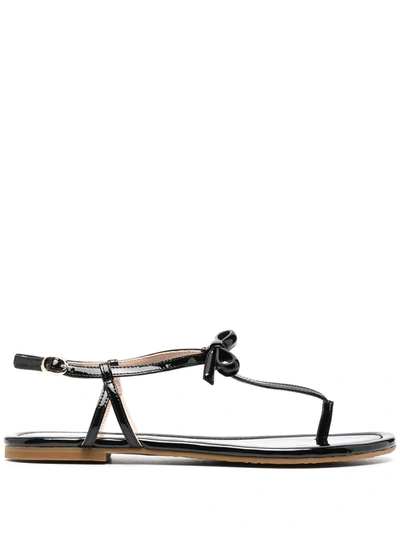Shop Kate Spade Strappy Leather Sandals In Black