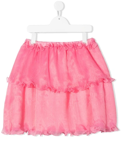 Shop Alberta Ferretti Teen Ruffled Skirt In Pink