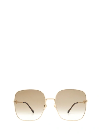 Shop Gucci Gg0879s Gold Sunglasses