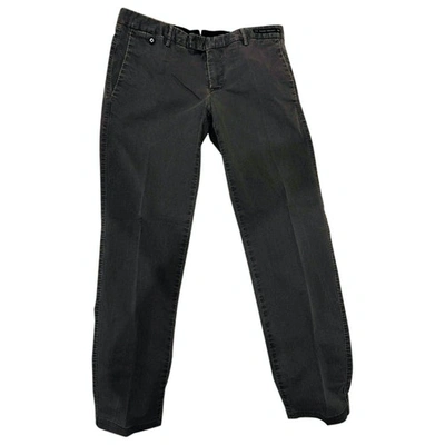 Pre-owned Pt01 Anthracite Cotton Trousers