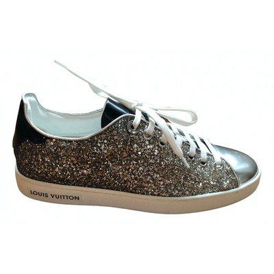 Pre-owned Louis Vuitton Frontrow Glitter Trainers In Silver