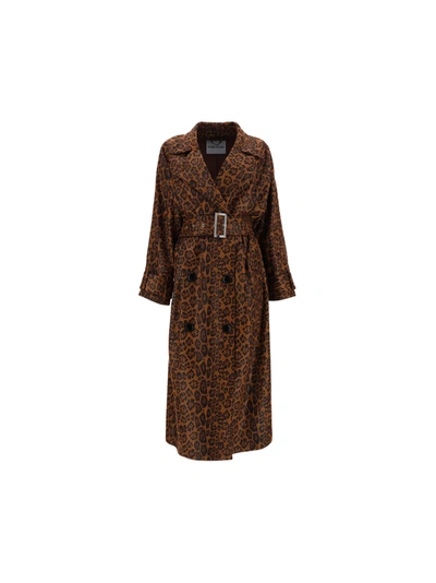 Shop Stand Studio Staud Shelby Trench In Leopard