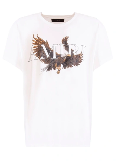 Shop Amiri Eagle T-shirt In Bianco