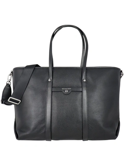 Shop Michael Kors Leather Tote In Black